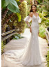 Beaded Ivory Lace Tulle Timeless Beautiful Wedding Dress